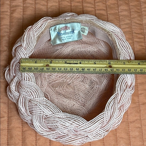 Vintage 1950-60s mid century Pinehurst New York Candy Pink Braided Pill Hat - Picture 8 of 13